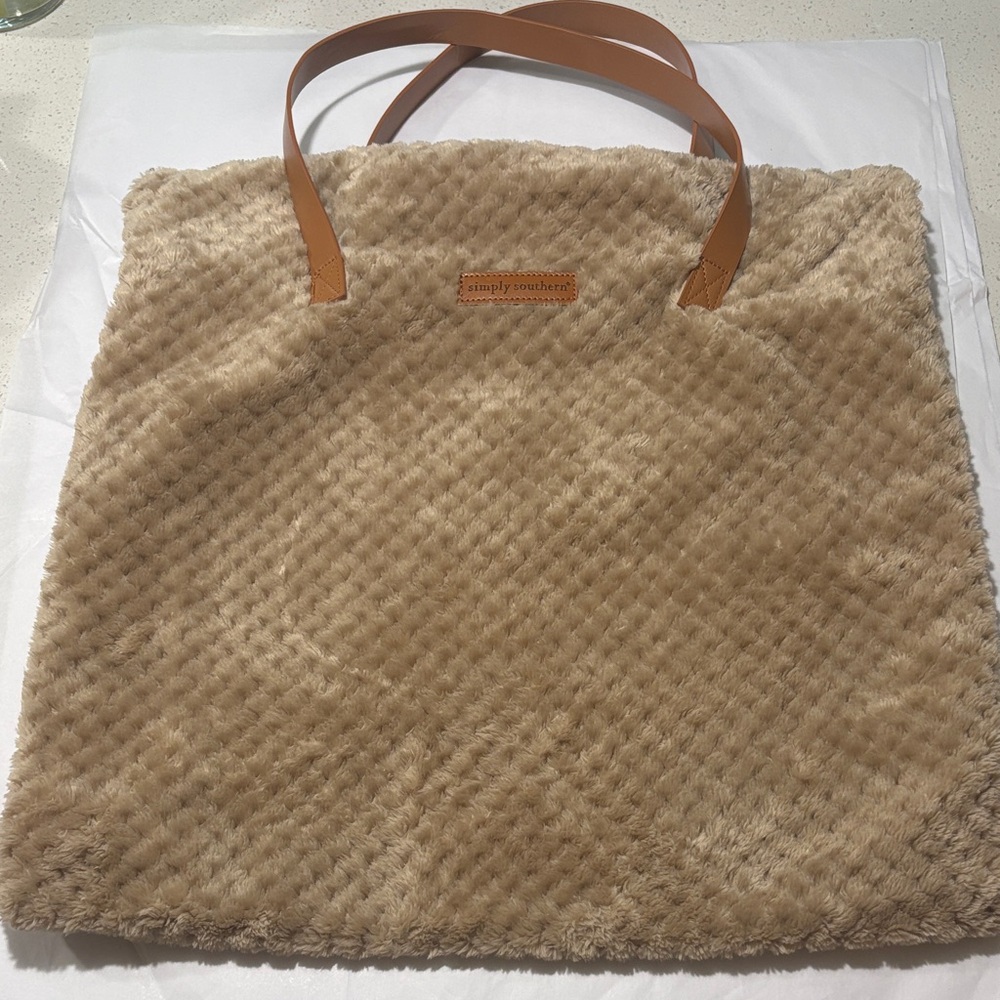 Simply Southern Plush Tan Tote Bag